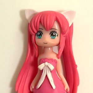 💕 Pink Anime Sailor moon Doll with pink Long Hair